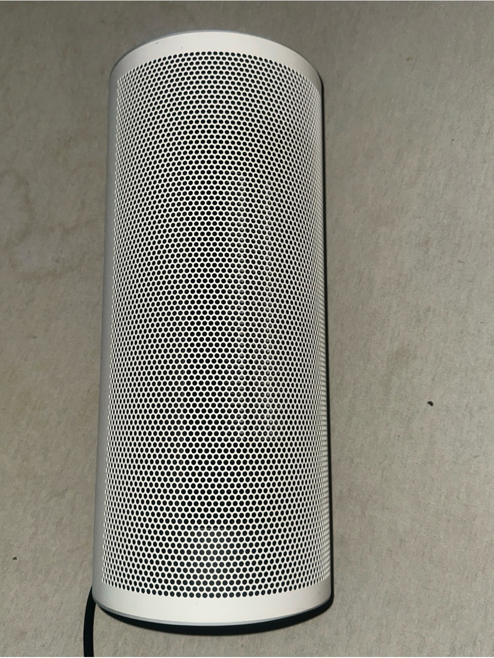 White Portable Bluetooth Speaker - Cylinder Grille Design